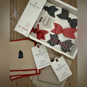 Hearth & Hand Cloth Cocktail Napkin Sets and Bow Gift Topper Set